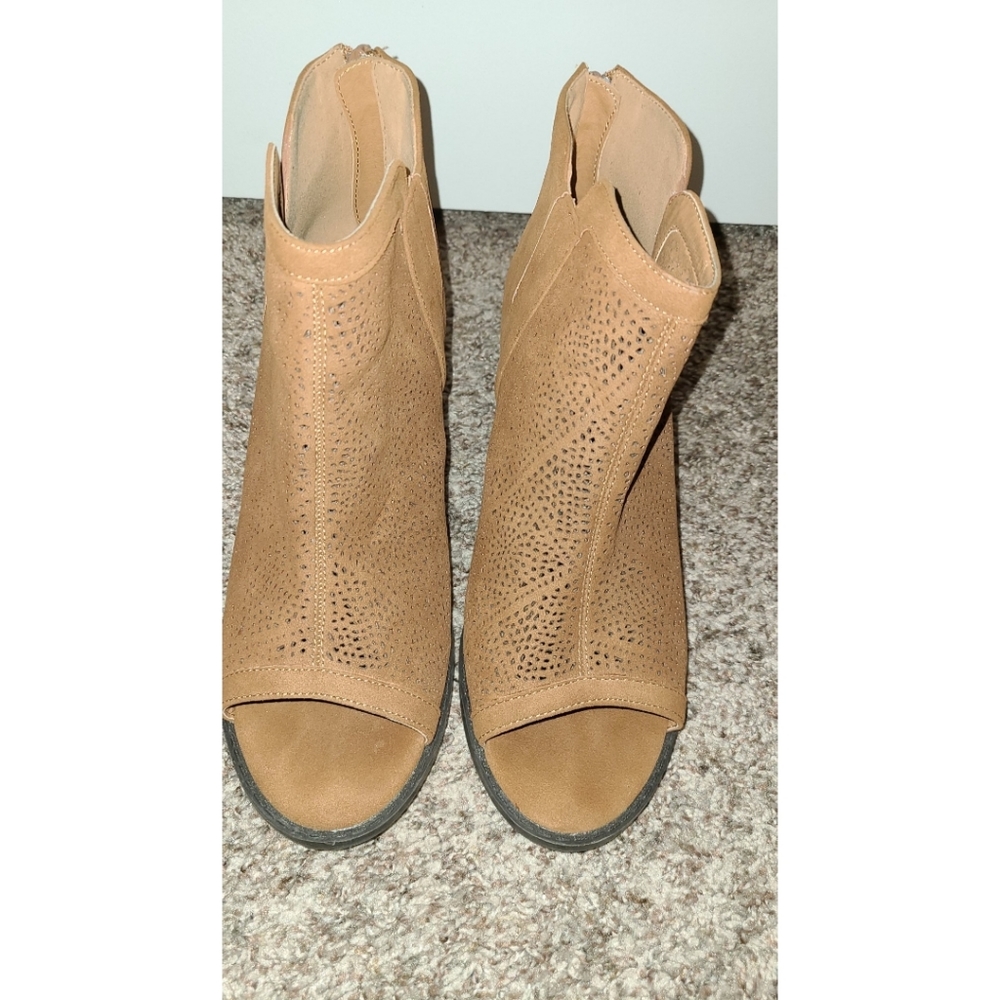 Cato open toe brown booties womens 9 - Picture 4 of 4
